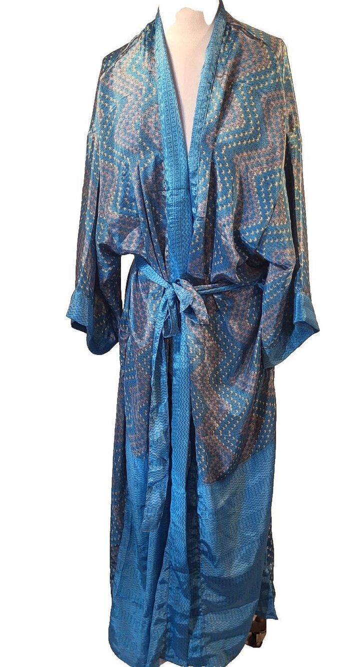Gorgeous Silk Robe Made From Recycled Saris Kimono Style One Size